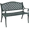 COSTWAY Panchina da Esterno, Panca di Metallo con Schienale Squisito, Braccioli Ergonomici e Sedile Ampio, Panchina da Giardino, Balcone e Cortile, 103 x 55 x 82 cm