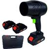 Generico Soffiatore a Batteria, Asciugatore per Auto Dotato di Doppia Batteria, Ventilatore per Autolavaggio Portatile, Soffiatore Foglie e Polvere Potente