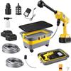 Eznaobo Idropulitrice a batteria, 36 bar, senza fili, con serbatoio dell'acqua pieghevole da 23 l, ugello multifunzione 6 in 1, idropulitrice portatile per auto, finestre, piscine (batteria da 3000 mAh*2)