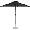 VONROC Ombrellone da giardino Magione 270x135 cm Mezzaluna, Ideale per Balconi e Terrazze, UPF 50+, Meccanismo Laterale Facile, Telo in Poliestere Riciclato, Copertura Protettiva Inclusa Nero