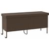 vidaXL Contenitore da Giardino con Ruote Marrone Polyrattan, portaoggetti da Giardino, Contenitore Cuscino da Giardino, Mobile da Giardino