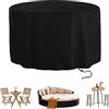 HHMYSH Rotonda Copertura Tavolo Esterno,Copertura per Mobili da Giardino,Copertura Tavolo Esterno Impermeabile,420D Oxford,Impermeabile,Antivento,Anti UV,Resistente allo Strappo,110x70cm,Nero