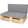 SuperKissen24. Memory Foam Materasso Cuscino per Bancale Divano Pallet 120x80 con Schienale 120x40 cm Seduta Impermeabile e Comodo per Divanetti da Esterno - Grigio