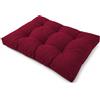 POKAR Cuscino-sedile Imbottito 120x80x12cm per Divano da Giardino, fodere asportabile e lavabile, per Bancali, comoda Seduta per Interno ed Esterno, DYI - fai da te, senza Pallet, Rosso Scuro