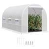 Outsunny Serra da Giardino a Tunnel 4x2x2 m con Porte Avvolgibili Bianco