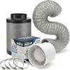 Weedness Sistema di Ventilazione Eco 107 m3/h 100 mm Flangia - Coltivazione Interna Filtro a Carboni Attivi Ventilatore Tubo Tenda di Coltivazione Sistema di Ventilazione