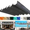 ZFEBHMY Tenda Parasole Retrattile, Esterno Impermeabile Tenda da Sole A Filo Scorrevole con Occhielli e Corda, Crema Solare Vela Parasole A Onda Retrattile per Terrazze e Cortili-Dark gray||90x600cm