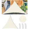 FlySoul Vela Ombreggiante Impermeabile Tenda da Sole per Esterno Vele Ombreggianti Triangolare Telo Parasole con Fune e Anello D Protezione UV Tenda a Vela per Giardino Balcone Terrazza 4.5x4.5x4.5M