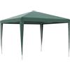 Outsunny Gazebo da Giardino 3x3 m con 4 Fori di Drenaggio, Corde e Viti, Gazebo da Esterno in Acciaio e PE, Protezione UV, per Giardino, Feste, Campeggio, Matrimoni e Mercati, Verde