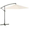 VERDELOOK | Ombrellone a Braccio Ø3 m Ecrù con Struttura Tortora, Parasole da Giardino con Palo Laterale in Metallo, Copertura in Poliestere 160 gr/m² con Base a Croce, Arredo Piscina
