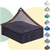 Earnmore Vela solare 4x5m Rete ombreggiante con effetto ombreggiante al 50% Rete ombreggiante UV Traspirante Raffreddamento Reti da giardino per balconi Rete frangivento Stabile