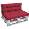 Beautissu Cuscino spalliera per divano in pallet ECO Elements 120x40x10-20cm - per divani con bancali di legno - rosso
