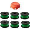 ARMYJY Bobina di filo per decespugliatore, confezione da 6 con tappo per ricambio Black Decker GL7033/GL8033/GL9035/A6482