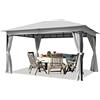 TOOLPORT Gazebo da Giardino 3x4 m con Telo Impermeabile da ca. 180g/m² - 4 pareti Laterali Grigio Chiaro