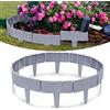 ACXIN Bordo per aiuole in plastica, effetto pietra, 2,5 m, bordo per aiuole, bordo per aiuole, bordo in plastica, 1 elemento (lunghezza x altezza): 25 cm x 23 cm, grigio
