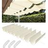 Woace Tenda a Vela Parasole a Onda Retrattile Vele Ombreggianti 0.75x3m Impermeabile Vele Parasole da Giardino Protezione Solare Schermo UV con funi di Tensione per Terrazze Balconi Crema