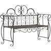 CLP Panchina da giardino Minna, panchina in metallo stile Liberty romantico con braccioli, giardino, terrazza e balcone, portata 180 kg | Colore bronzo