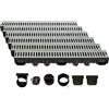ScarMaxx 6m Canaletta scolo Acqua piovana A15 Altezza 115 mm - Griglia scolo Acqua piovana Set Completo 13 x 600 x 11,5 cm Acciaio Zincato