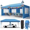LIFERUN Gazebo 3x6 Pieghevole Impermeabile, Gazebo Esterno Resistente, Pergola con 4 Pannelli Laterali, 420D Oxford, Protezione UV 50+, Spiaggia, Cortile, Giardino, Campeggio, Matrimonio, Fiera, Blu