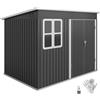 Outsunny Casetta per attrezzi Outsunny 4,13 m³, casetta da giardino, 260 x 177 x 190 cm, casetta per attrezzi con finestra, porta con serratura, garage per biciclette, mobile da giardino in acciaio, per