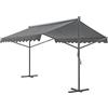 pro.tec Tenda da Sole Autoportante Parasole da Giardino con Inclinazione Regolabile (Lu x La x A) 500 x 300 x 260 cm Tenda Idrorepellente e Telaio in Acciaio - Grigio Scuro