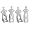 SENRISE 4 supporti per salsicce per barbecue, barbecue a forma di uomo, accessori per barbecue in acciaio inossidabile, portatile, per salsicce, feste, hot dog, per cucina, campeggio, cucina