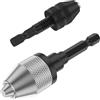 wliangxx Adattatore per mandrino senza chiave, gambo esagonale da 1/4, a doppia gamma (0,3-6,5 mm e 3,6 mm), convertitore a cambio rapido per trapani a percussione, attacco per punte multiutensili/cacciavite
