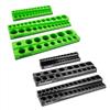 OEMTOOLS 22488 Set di 6 vassoi magnetici per bussole metriche e SAE, nero e verde, organizer per prese da 1/4, 3/8, 1/2 pollici, set di vassoi organizer per prese