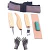 DOITOOL 6pezzi Kit Per Intaglio Del Legno Con Scalpelli Affilati in Acciaio Cromo-vanadio Impugnature Ergonomiche in Legno Di Quercia e Borsa Da Cintura