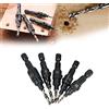 LIYJTK 5 pezzi HSS HSS conti per trapano bit set di carpenteria a vite a legna con perico conico esattore