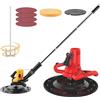 TONGDAJINBAO Levigatrice Per Muri, 2 In 1 Betoniera 1680w Levigatrice Elettrica Per Muri Con Prolunga, Miscelatore, Disco Autoadesivo, Led Per L'Intonacatura E La Lucidatura Delle Pareti(Red)