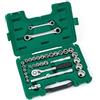 SATA ST09099 - Set di chiavi metriche a 6 punti, 33 pezzi, con attacco da 1/2, design a doppia scatola con 2 misure per chiave