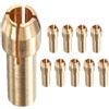 M METERXITY Confezione da 10 mandrini per trapano in ottone, set di pinze da 3,2 mm, sostituzione rapida, diametro del gambo 4,2 mm, per utensili rotanti/trapani elettrici [oro]