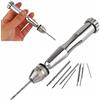 NbgrvB Morsa a perno per trapano a mano con 10 punte elicoidali, capacità 0,3-4,2 mm, alluminio da 120 mm, per mini trapano a spinta manuale