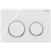 Geberit Placca Geberit Omega20 Round Bianco / Cromato Lucido Doppio Tasto | 115.085.KJ.1 Bianco