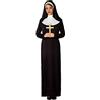ATOSA | Costume Suora Donna Adulto | Velo Bianco & Abito Nero con Colletto | Costume Religioso Cattolico per Festa in Maschera, Halloween e Carnevale | Pratica custodia | XL