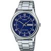 Casio MTP-V006D-2B Men's Stainless Steel Easy Reader Blue Dial Day Date Analog Dress Watch