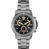 Versace Orologio da polso da uomo al quarzo moda bracciale e cassa in acciaio inox di colore grigio display analogico nero - VE2E00621