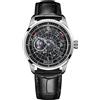 OBLVLO Orologio meccanico automatico di marca superiore per uomo Orologio luminoso con stella terrestre Cinturino in pelle impermeabile GC (GC-YBB)