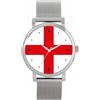 Toff London Orologio bandiera inglese da donna, cassa 38 mm, resistente all'acqua, movimento al quarzo progettato su misura, resistente all'acqua, alla moda