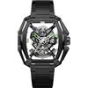 CIGA Design Z Series Hunter Automatico Acciaio Scheletrato Tonneau PVD Nero Zaffiro Orologio Uomo