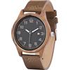 LMWOOD Orologio da uomo in legno personalizzato al quarzo noce, orologio da compleanno per anniversario, per marito, papà, figlio, lancette luminose, datario