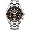 CURREN Orologio da polso sportivo originale da uomo, impermeabile, in acciaio inox, al quarzo, 8023 (Oro Rosa Argento Nero)
