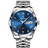 YONY 2022 Top Brand di Lusso degli Uomini della Vigilanza 30 m Impermeabile Data Orologio Maschile Orologi Sportivi da Uomo al Quarzo Casual Orologio da Polso-Argento Blu
