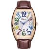 MASTOP Orologio da uomo di lusso, impermeabile, luminoso, calendario, rettangolare, in pelle, al quarzo, marrone