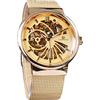 FORSINING Orologio da uomo, con quadrante scheletro di lusso, orologi meccanici sportivi da polso da uomo, orologi automatici in acciaio inossidabile, Oro