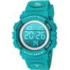 A ALPS Orologio sportivo digitale per bambini dai 3 ai 12 anni, impermeabile fino a 50 m, calendario sveglia, 11-MalachiteVerde, Orologio analogico, cronografo, digitale