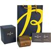 ROUREOX Moderna Scatola Orologi Uomo Bauletto Blu Rotolo Pelle Marrone Supporto Custodia Accessori Protettiva per Breitling Navitimer