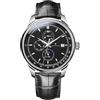 LOBINNI Orologio da uomo in acciaio inox, automatico, meccanico, alla moda, di lusso, impermeabile, con calendario settimanale, mese e cinturino in pelle, Argento-nero.