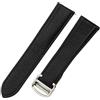 ROUHO Cinghia Vera Pelle Sgancio Rapido, Bracciale Regolabile Orologio per Cartier Tank Solo WSTA0029 WSTA0030-Nero + Argento Fibbia 23mm